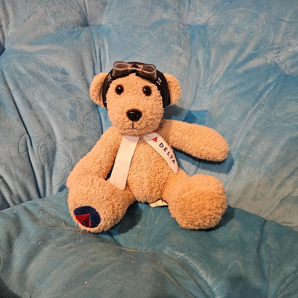 HTF "Widget" Delta Airlines Pilot‎ Bear Plush Stuffed Animal Airplane Travel